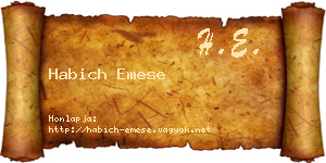 Habich Emese névjegykártya